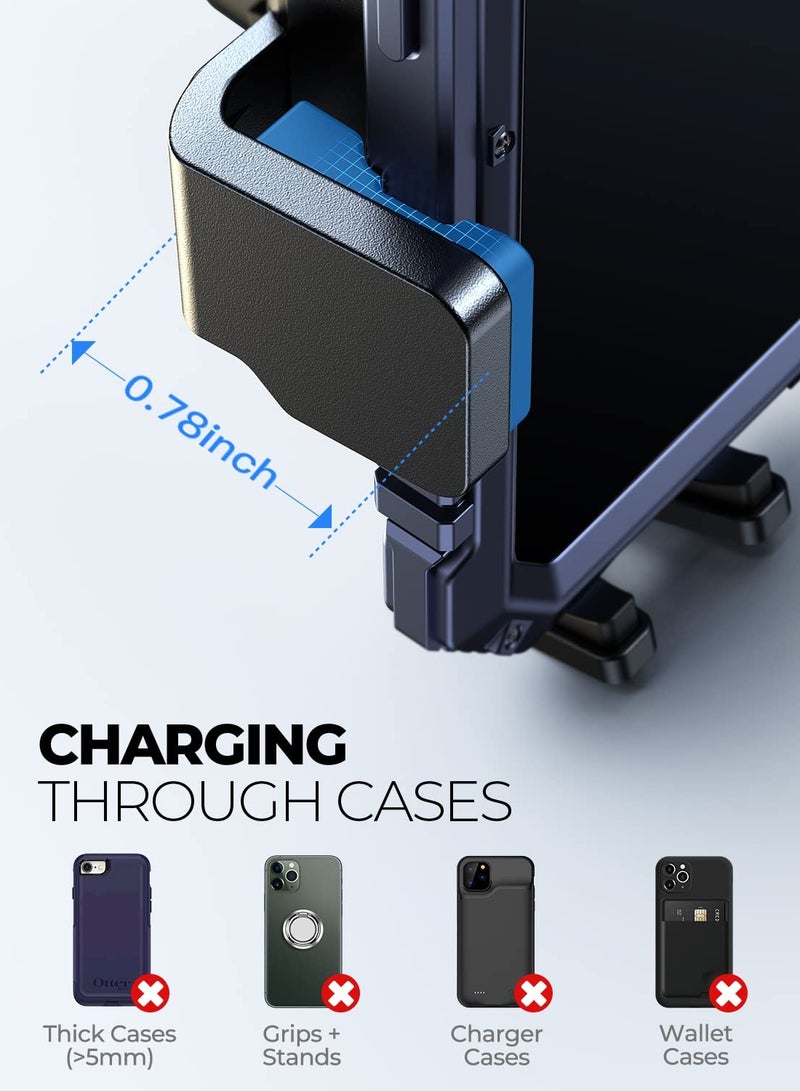 SYOSI Wireless Car Charger Vent Mount, SYOSI 15W Fast Charging Auto-Clamping Car Mount, Mini Wireless Car Charger for Samsung Z Flip/S22 Series, iPhone14/13/12 Series, Round vents do not fit (Black) - Image 5