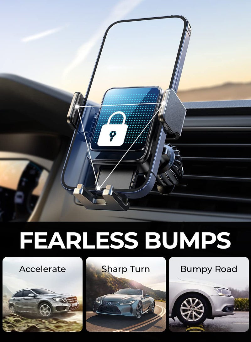 SYOSI Wireless Car Charger Vent Mount, SYOSI 15W Fast Charging Auto-Clamping Car Mount, Mini Wireless Car Charger for Samsung Z Flip/S22 Series, iPhone14/13/12 Series, Round vents do not fit (Black) - Image 4