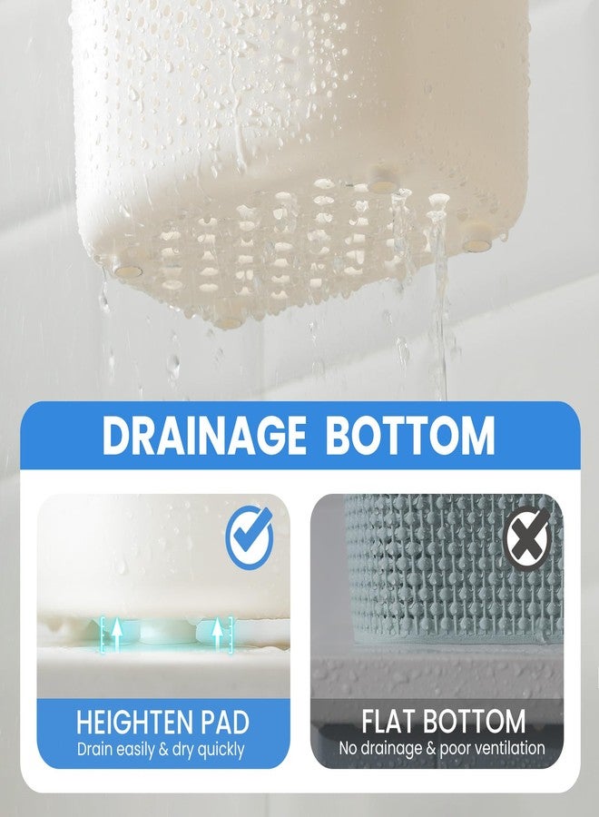 TAILI Portable Shower Caddy Basket Tote, Plastic Shower Basket with Handle, Dorm Room Essentials Toiletry Caddy for Dorm College Bathroom Cleaning Camping, Grey&White - Image 2