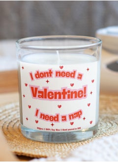 Serenova I Dont Need a Valentine Strawberry Sweet Galentine's Valentine's Natural Soy Wax Candle, 110gms  - Image 1