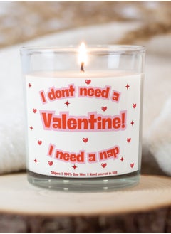 Serenova I Dont Need a Valentine Strawberry Sweet Galentine's Valentine's Natural Soy Wax Candle, 110gms  - Image 2