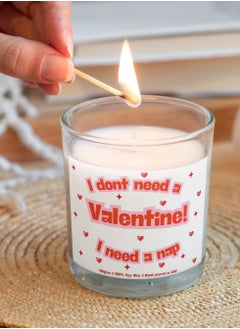 Serenova I Dont Need a Valentine Strawberry Sweet Galentine's Valentine's Natural Soy Wax Candle, 110gms  - Image 4