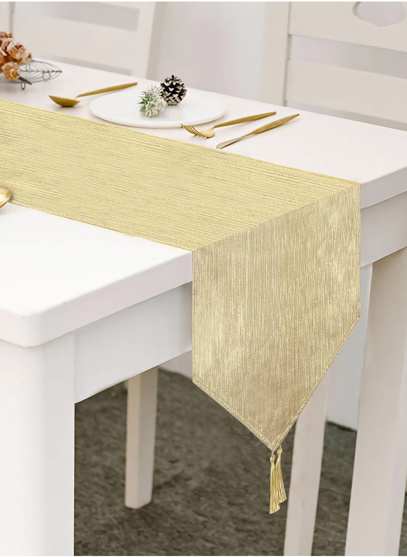 CHRISTMAS MAGIC Christmas Table Runner Gold 32x180cm  - Image 5