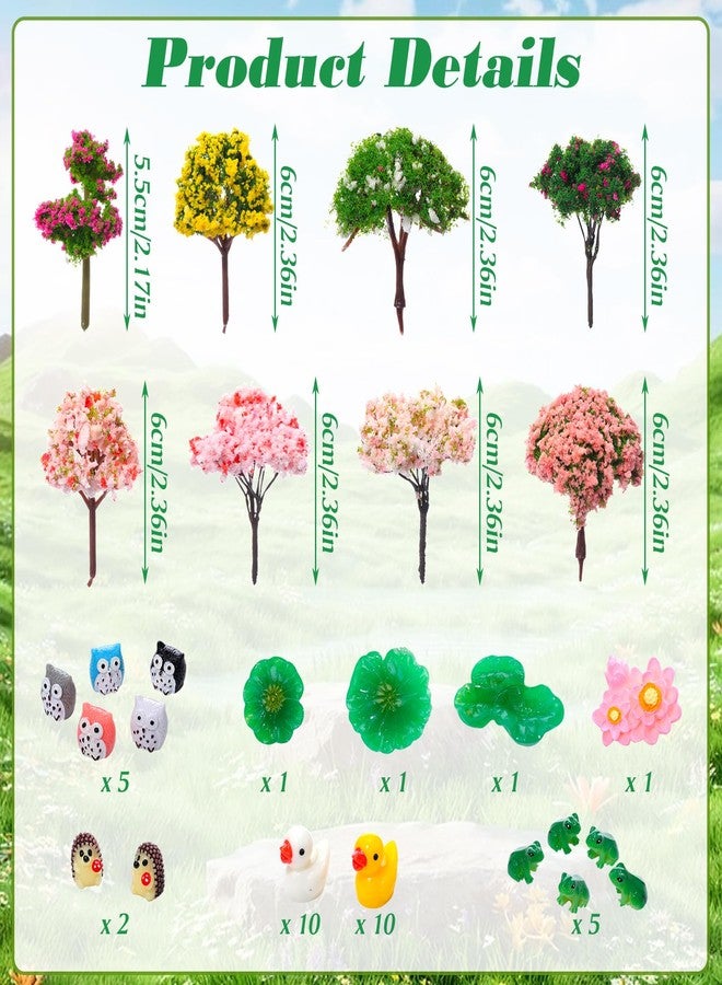 Poen 106 Pcs Fairy House Garden Figurines Kit Resin Fairy Garden Accessories Outdoor Micro Landscape Terrarium Ornaments Wildflower Butterfly Mushroom Party Supplies Micro Landscape for DIY Dollhouse - Image 3