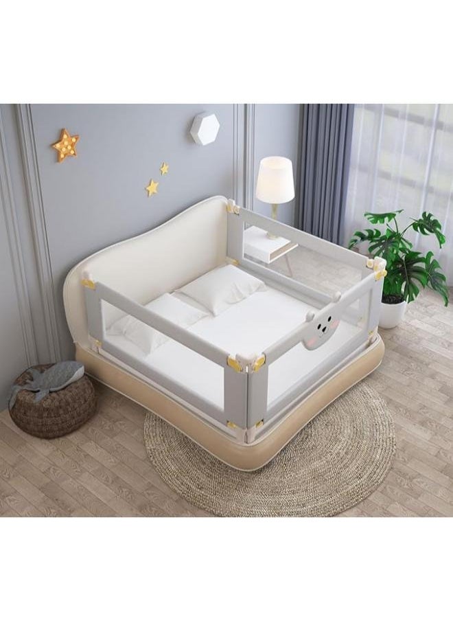 Eoptify Baby Bed Fence for Kids, Foldable & Adjustable Rail Guard Protector for Newborn Baby, Extra Long Bed Crib Bumper for Children's Bed, Bear Safety Bedrail Rail for Toddlers Sleeping Bed Rails  - Image 5