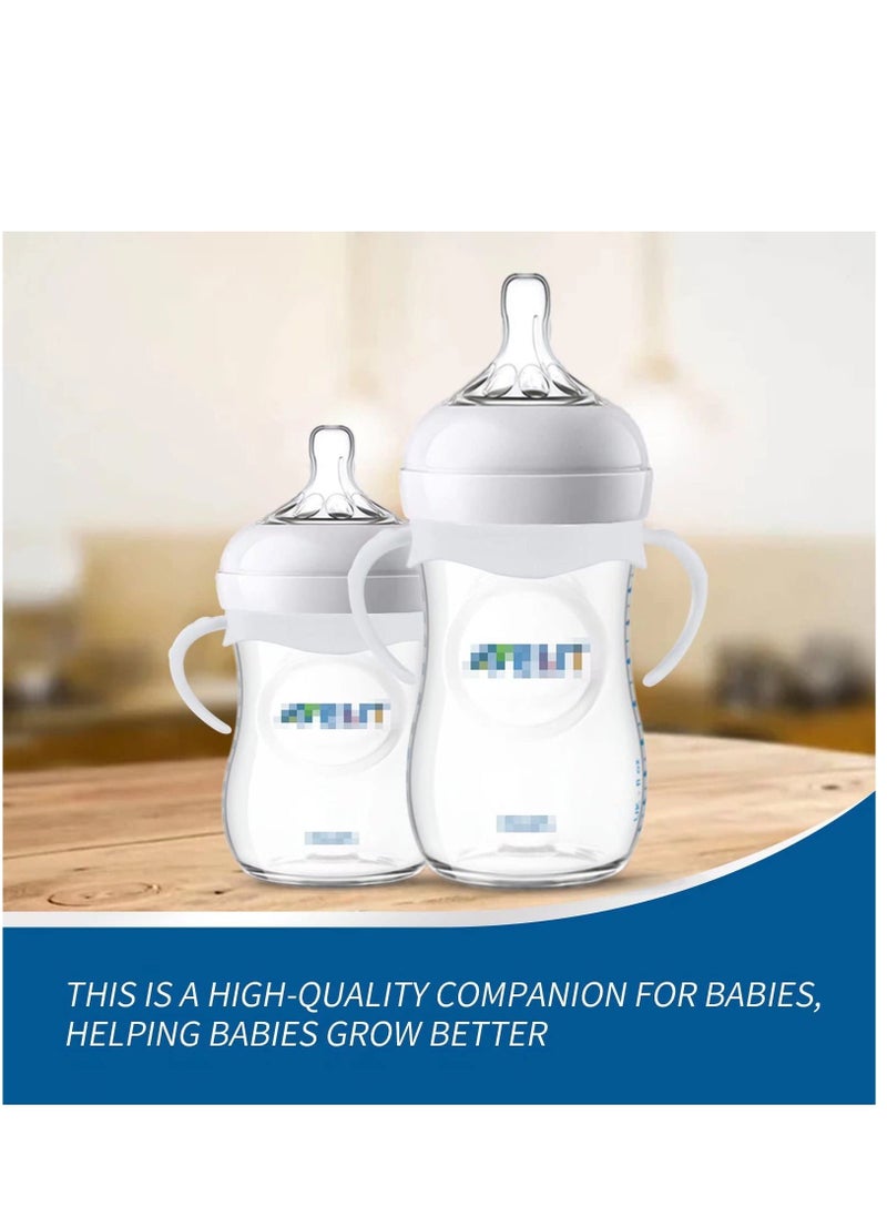 4-Pack Baby Bottle Handles Compatible with Philips Avent Natural Baby Bottles - White Baby Bottle Holders for Easy Feeding and Grip - Image 5
