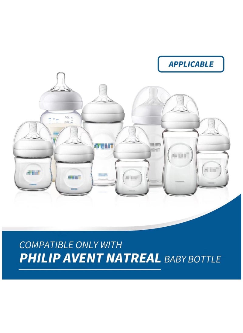 4-Pack Baby Bottle Handles Compatible with Philips Avent Natural Baby Bottles - White Baby Bottle Holders for Easy Feeding and Grip - Image 2