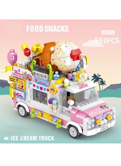 SYOSI Ice Cream Truck Building Set for Age 8 9 10 11 12 Year Old Kids, Mini Blocks STEM Toy Building Sets for Girls, Girls Building Block Construction Kits, Best Birthday Gift for Girls 593pcs  - Image 1