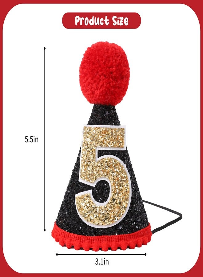 YOUAME 5th Birthday Party Outfit - Boys Gold Glitter Crown, Hat and Smash Cake Photo Props - Image 2