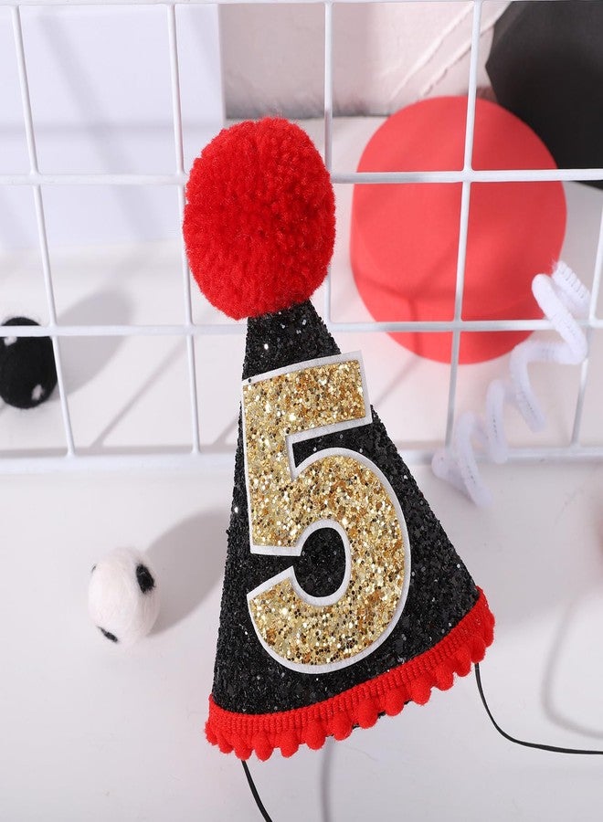 YOUAME 5th Birthday Party Outfit - Boys Gold Glitter Crown, Hat and Smash Cake Photo Props - Image 5