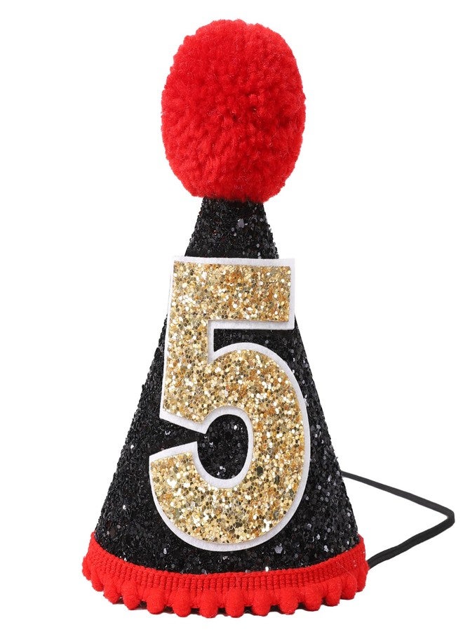 YOUAME 5th Birthday Party Outfit - Boys Gold Glitter Crown, Hat and Smash Cake Photo Props - Image 1