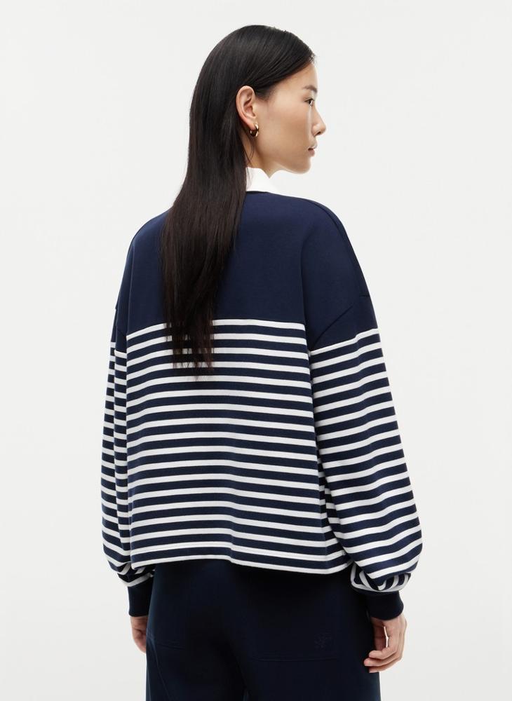TOMMY HILFIGER Gold-Tone Button Relaxed Polo Sweatshirt - Image 2