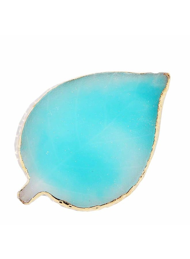 ccHuDE 1 Pcs Leaf Resin Nail Art Palette Painting Makeup Palette Tray Cosmetic Nail Gel Polish Colors Mixing Pallet Blue - Image 1