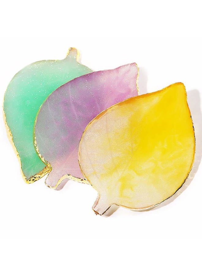 ccHuDE 1 Pcs Leaf Resin Nail Art Palette Painting Makeup Palette Tray Cosmetic Nail Gel Polish Colors Mixing Pallet Blue - Image 2