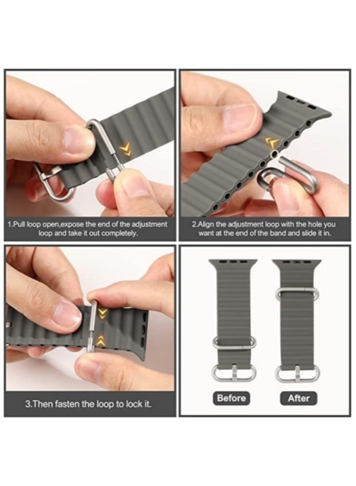 إلترازون 4 Pack Sport New Silicone Band Compatible with Apple Watch Ultra Ocean 42/44/45/49mm Strap for iWatch Series Ultra 8 7 6 5 SE - Image 3