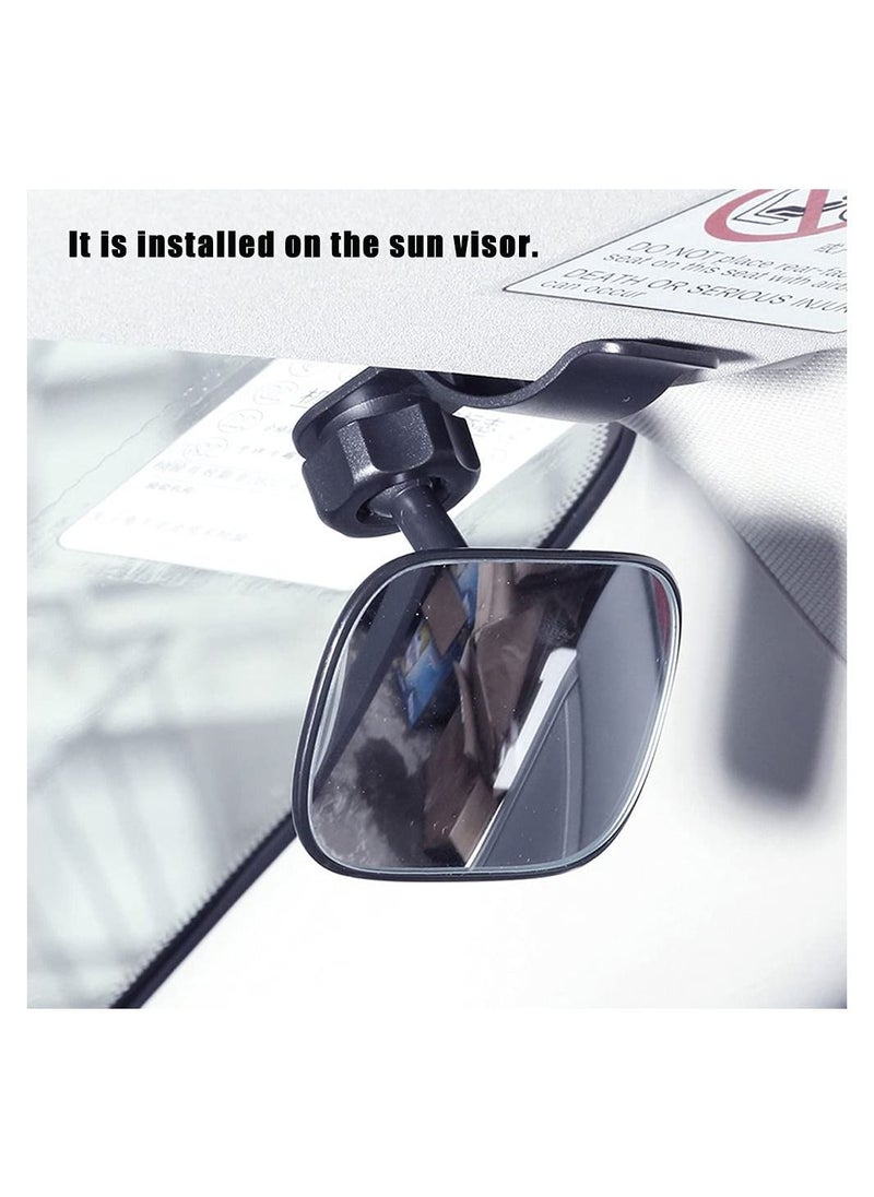 SYOSI Car Rearview Mirror, Hd Interior Blind Spot Mirror, Observe Road Visual Blind Spot, 360-degree Rotating Adjustable Angle, Fixed on the Sun Visor, Observe Back Seat Baby  - Image 3