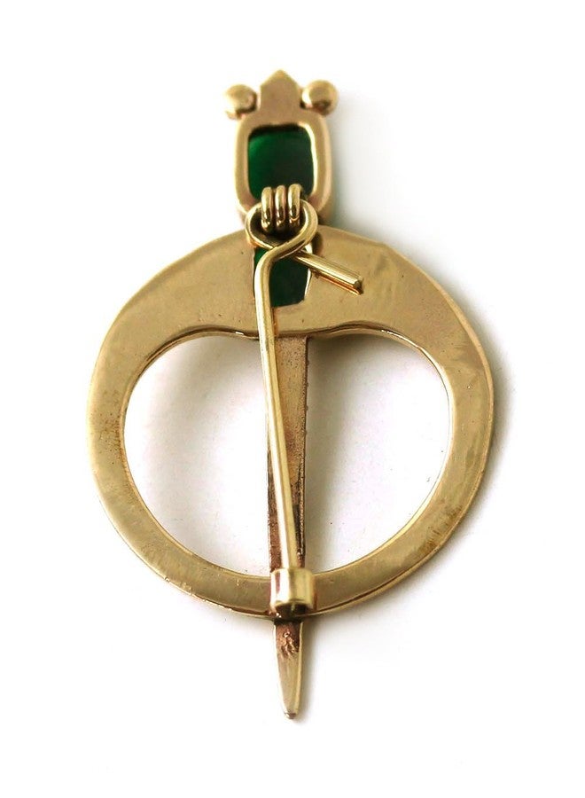 LynnAround Bronze Green Agate Celtic Knot Tara Brooch and Pins Norse Nordic Vintage Thailand Made Jewelry (Brooch V.2) - Image 2