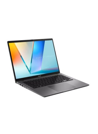 لابتوب Vivobook S14 بشاشة WUXGA مقاس 14 بوصة (1920x1200)، معالج AMD Ryzen AI 7 445، ذاكرة وصول عشوائي DDR5 سعة 16 جيجابايت، قرص صلب SSD سعة 512 جيجابايت، نظام التشغيل Windows 11 Home، بطاقة رسومات AMD Radeon. الإنجليزية/العربية - view 2