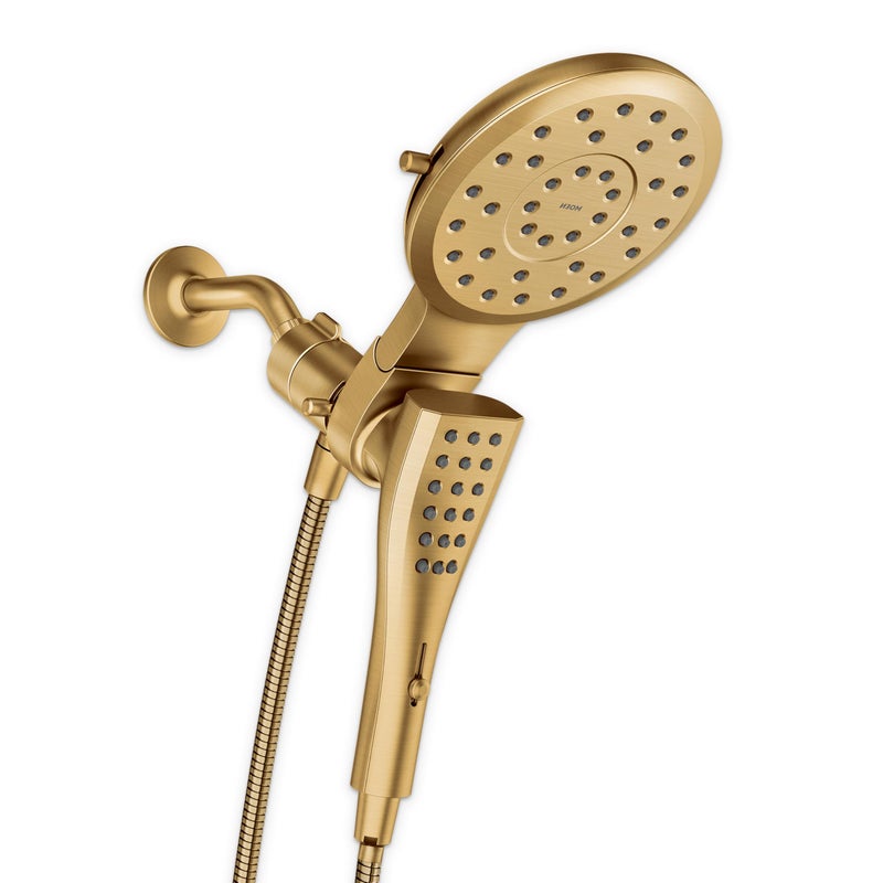 Moen Verso Brushed Gold EightFunction 7 Wide Spray Shower Head and Detachable Handshower Combo with 72 Hose 220C3BG