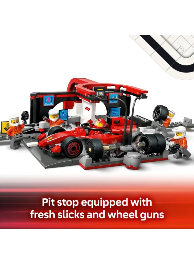 LEGO City F1® Pit Stop & Pit Crew with Ferrari Car Racing Vehicle Toy 60443 (322) Pieces