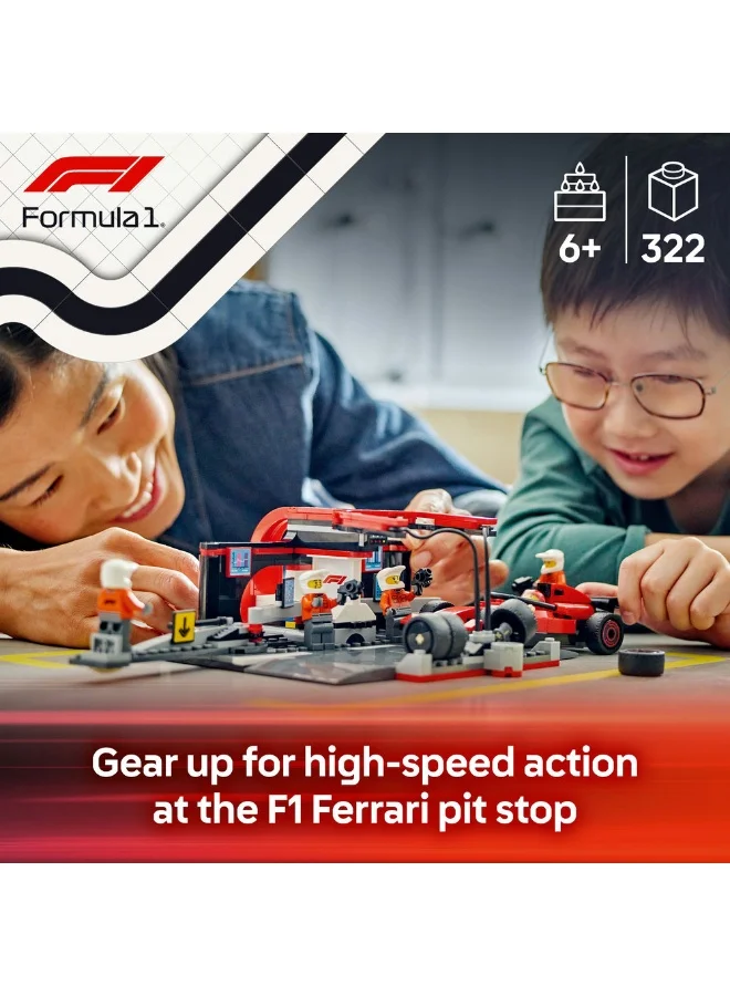 LEGO City F1® Pit Stop & Pit Crew with Ferrari Car Racing Vehicle Toy 60443 (322) Pieces