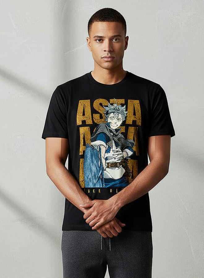 SP Characters Men Regular Fit Crew Neck Short Sleeves Asta Print T-shirt - Image 1
