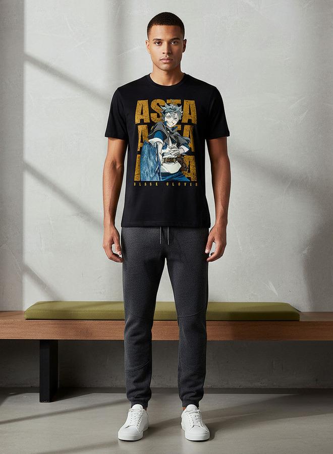 SP Characters Men Regular Fit Crew Neck Short Sleeves Asta Print T-shirt - Image 2