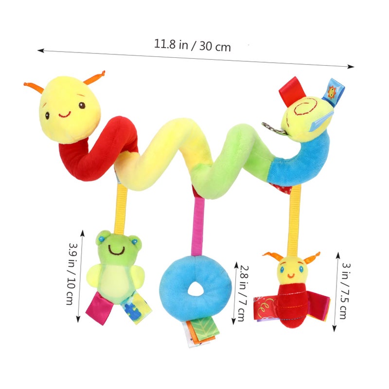 ifundom Car Seat Toys, Toys for Car Seat Crib Mobile Bed Around Rattle Bell Cartoon Insect Stroller Hanging Stuffed Wrap Spiral Safety Plush Toys for Crib Bed Stroller Car Seat Bar - Image 2