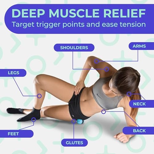 Deep Recovery مجموعة كرات تدليك الأنسجة العميقة للتعافي العميق 29 بوصة لإطلاق اللفافة العضلية للقدمين والظهر والرقبة والساقين والذراعين للعلاج بالنقاط المحورية 2 عبوة - Image 5