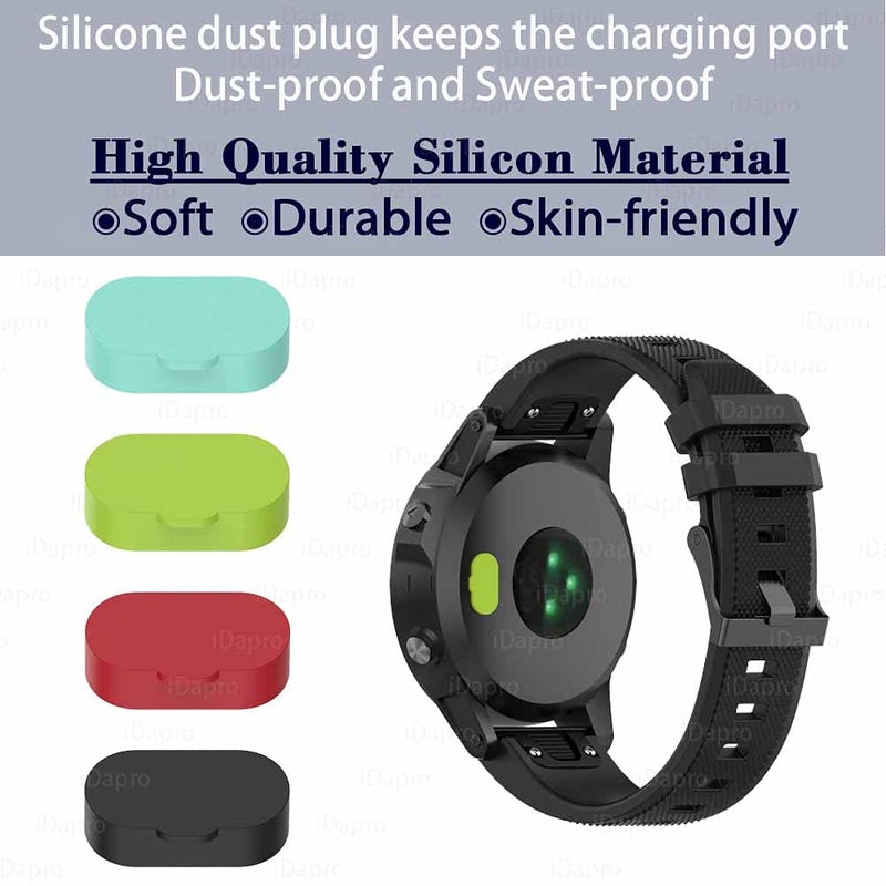 iDaPro [4 Pack] Screen Protector for Garmin Forerunner 255/255 Music 46mm Smartwatch + Silicone Anti-dust Plugs Tempered Glass Anti-Scratch Bubble-Free - Image 4