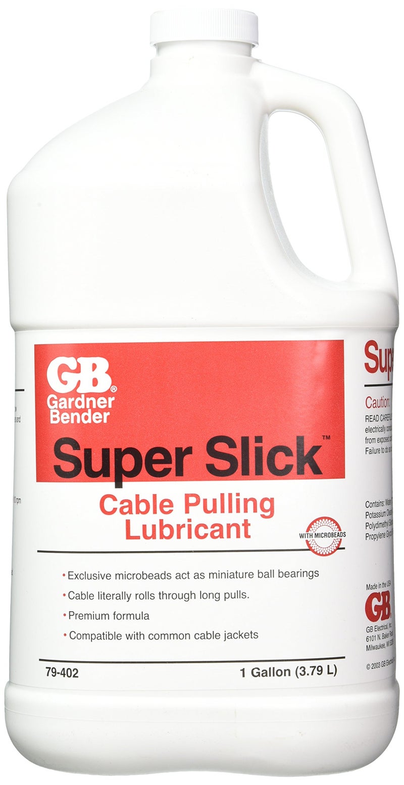 Gardner Bender 79-402 Super-Slick Cable Pulling Lubricant, 28° - 200°F, Dries Clear, Conduit Insulation, 1 Gal. Jug, White - Image 4