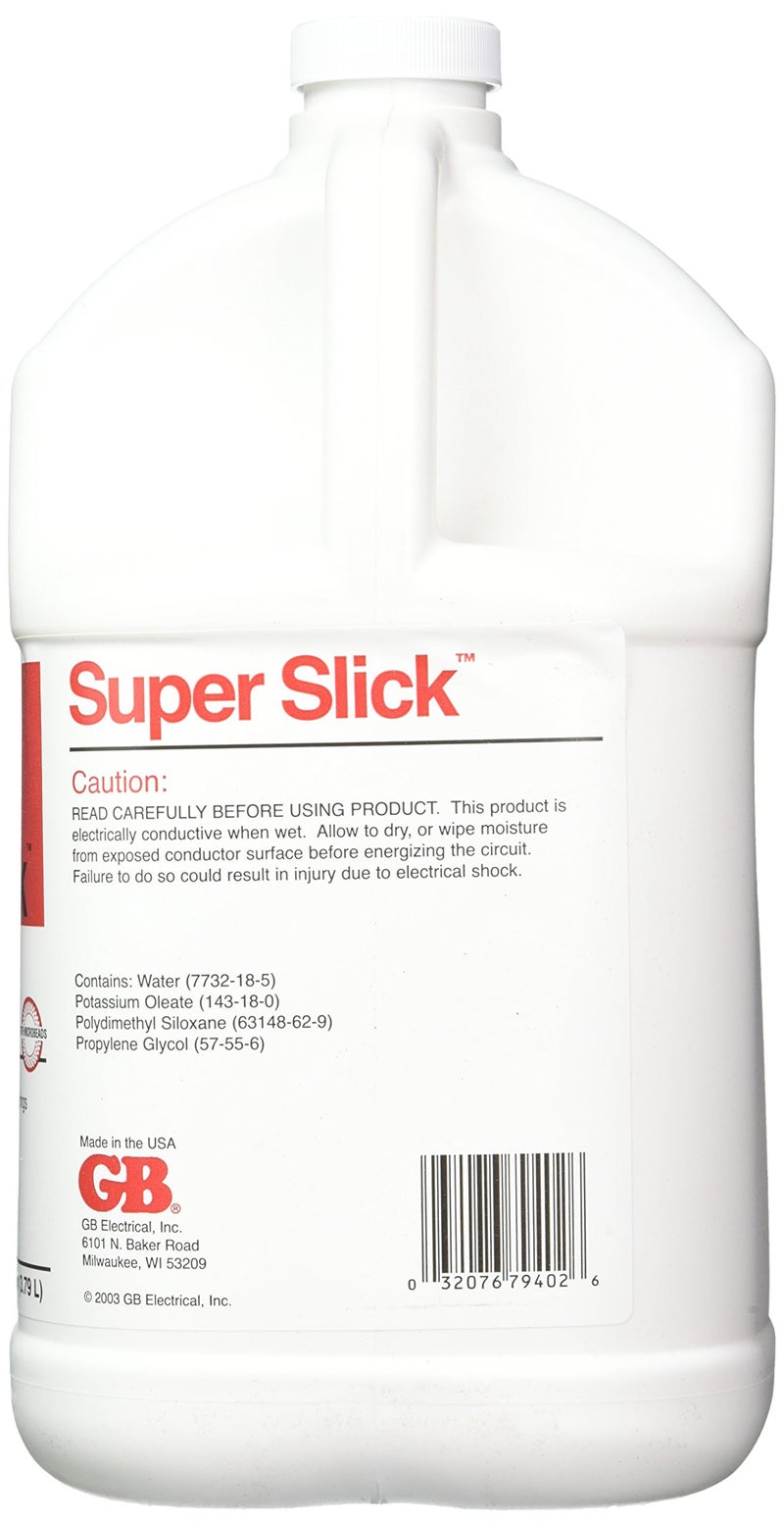 Gardner Bender 79-402 Super-Slick Cable Pulling Lubricant, 28° - 200°F, Dries Clear, Conduit Insulation, 1 Gal. Jug, White - Image 2