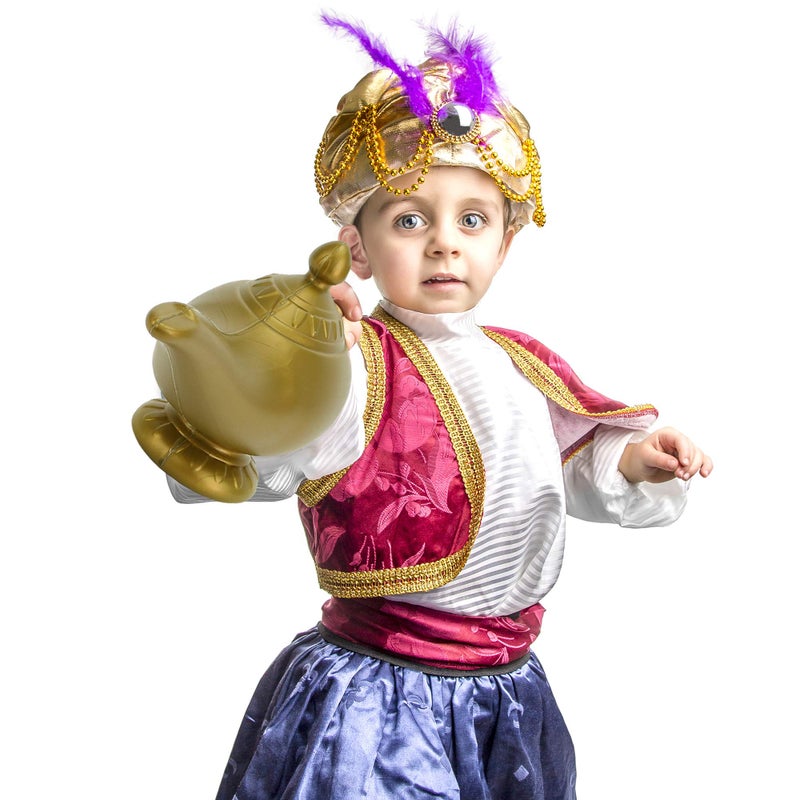 Skeleteen Arabian Genie Oil Lamp - Aladdin's Gold Magic Genie Lamp Costume Accessory - 1 Piece - Image 3