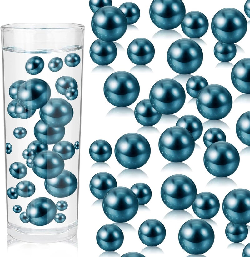 ZEBMOON 200PCS Navy Blue Faux Pearls Beads for Centerpiece Vases, Vase Filler Faux Pearls, No Holes Filler Beads for Party Anniversary Birthday Wedding Table Decor, 10/14/20/30mm - Image 1