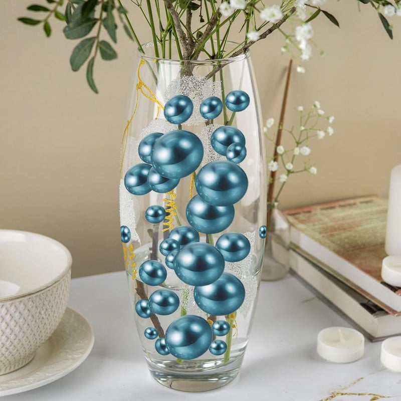 ZEBMOON 200PCS Navy Blue Faux Pearls Beads for Centerpiece Vases, Vase Filler Faux Pearls, No Holes Filler Beads for Party Anniversary Birthday Wedding Table Decor, 10/14/20/30mm - Image 5