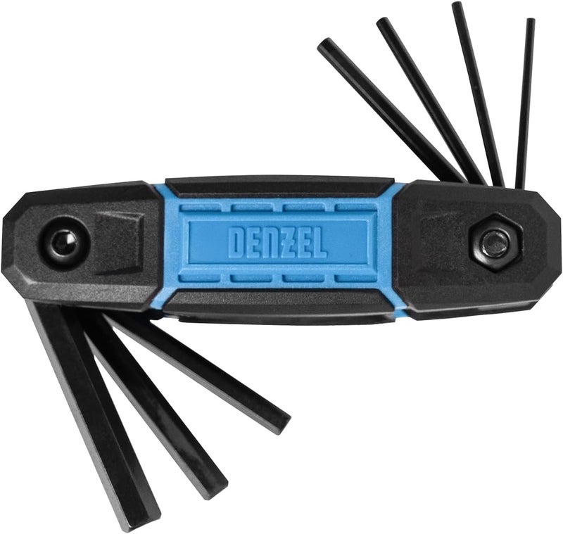 Denzel 8-Piece Metric Folding Hex Key Set – Compact Allen Wrench Toolkit - Image 1