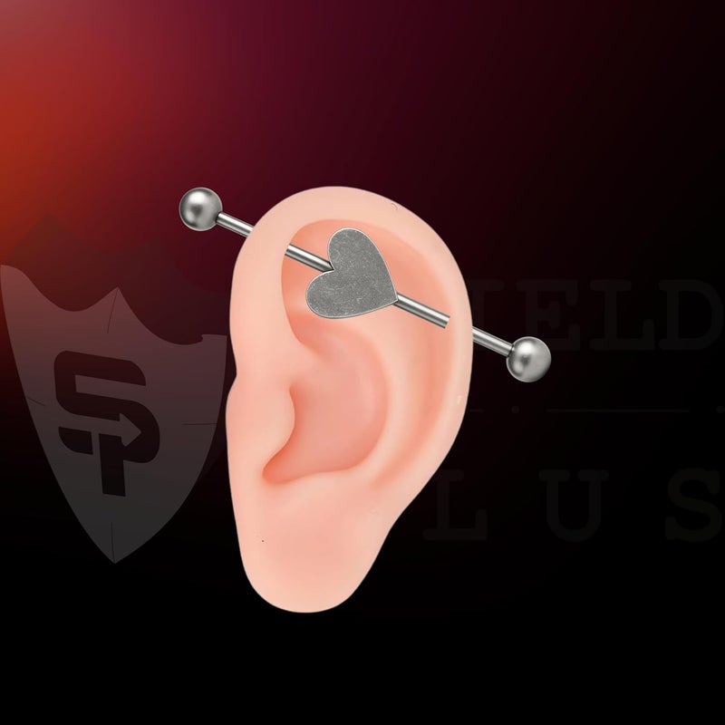 SHIELD PLUS 316L Industrial Ear Piercing Barbell 14G Surgical Steel 38 mm Unisex Cartilage Jewelry (1 Piece) - Image 4