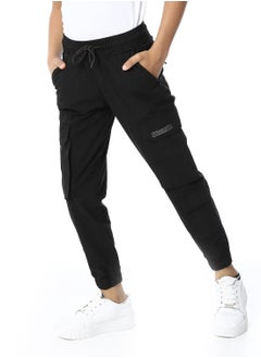 Andora Elastic Waist Boys Cargo Pants_Black  - Image 2
