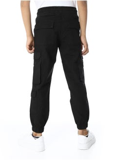 Andora Elastic Waist Boys Cargo Pants_Black  - Image 3