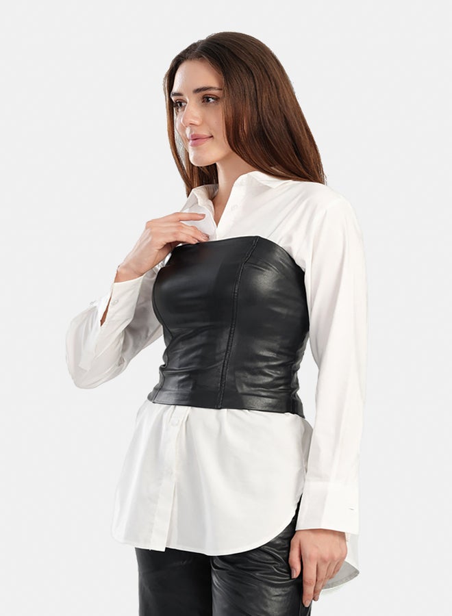 Carina Faux Leather Strapless Black Bustier  - Image 2