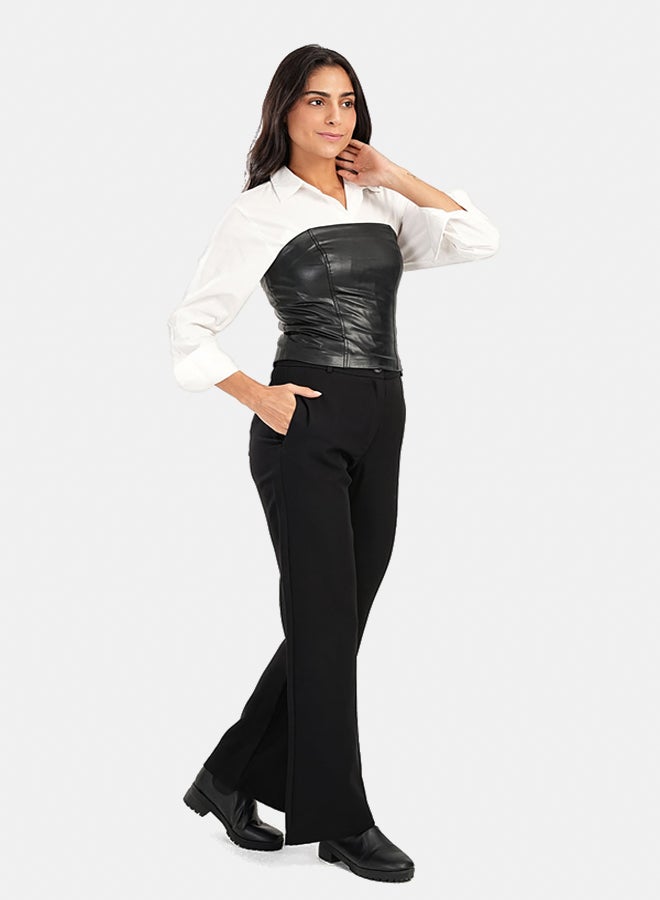 Carina Faux Leather Strapless Black Bustier  - Image 3
