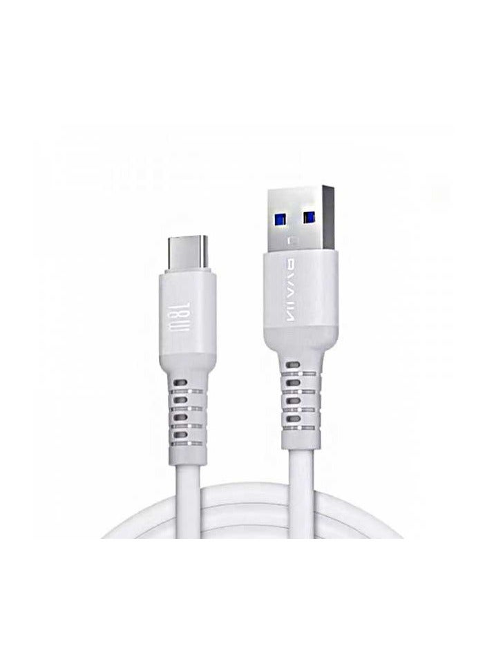 Bavin CB259 18W Strong Silicone power Fast Charging Cable 1200mm USB to Type-C - Image 1