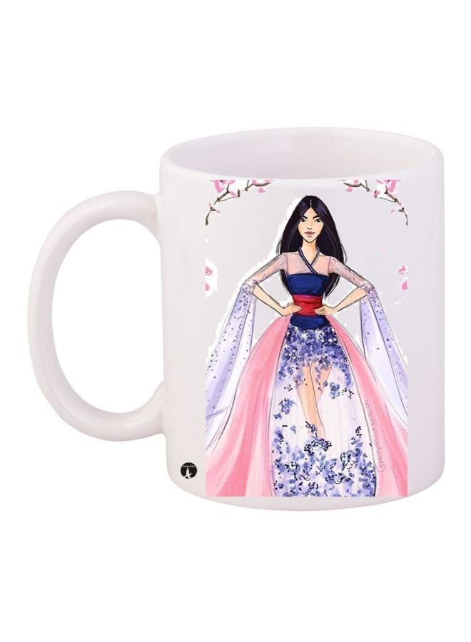 RYN Printed Coffee Mug White/Blue/Pink 11ounce