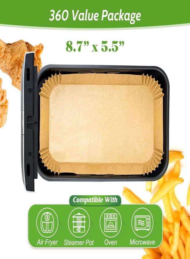 Tripho 8.75" x 5.5" Unbleached Heavy Duty Air Flyer Paper Liners, Disposable Non-Stick Leak Proof Parchment Paper Liners for Air Flyer Baskets, Deep Fryer Parts & Accessories, 360 Count - Image 3