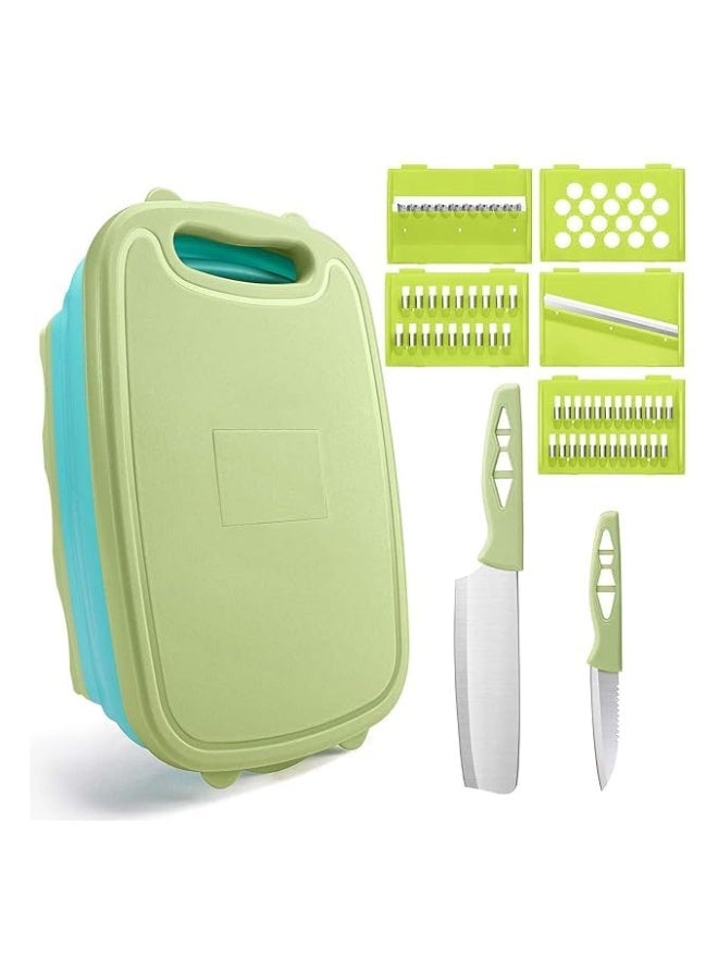 MHR Multifunction Vegetable Slicer & Cutter Board 7-in-1 Kitchen Chopper with Mandoline, Grater, Egg Slicer, Julienne, Dicer & Storage Tray Safe & Durable Food Prep Tool - Image 1