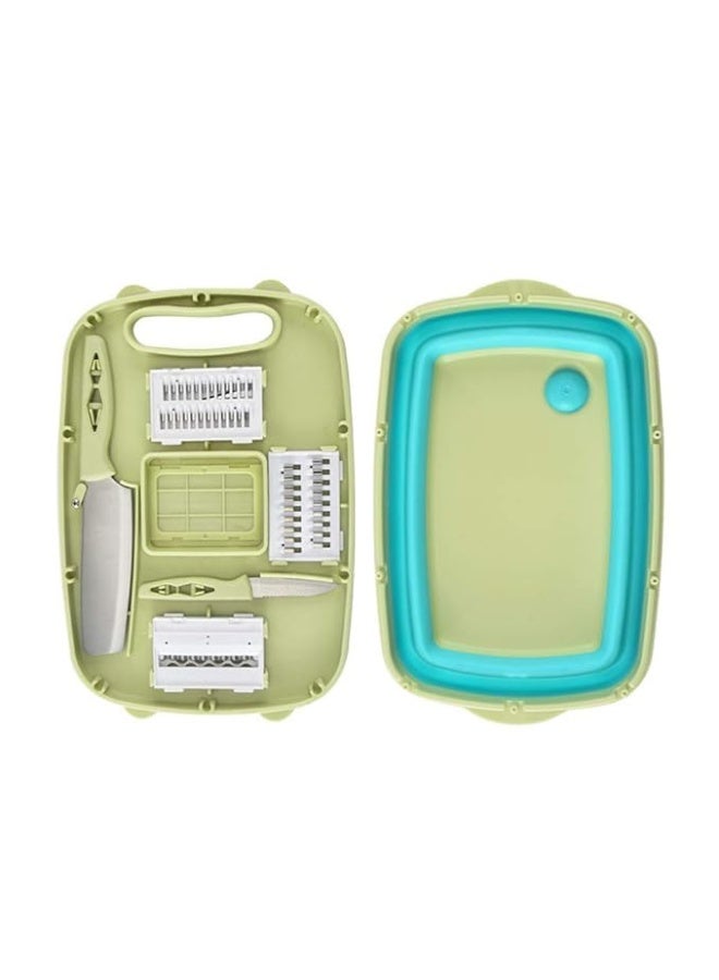 MHR Multifunction Vegetable Slicer & Cutter Board 7-in-1 Kitchen Chopper with Mandoline, Grater, Egg Slicer, Julienne, Dicer & Storage Tray Safe & Durable Food Prep Tool - Image 2