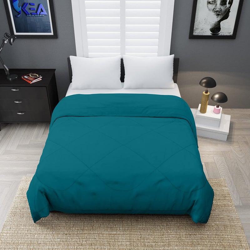 KEA Microfibre Reversible Double Bed King Size Comforter/Duvet for All Weather (Teal Blue, 250GSM)|Comforter Double - Image 3