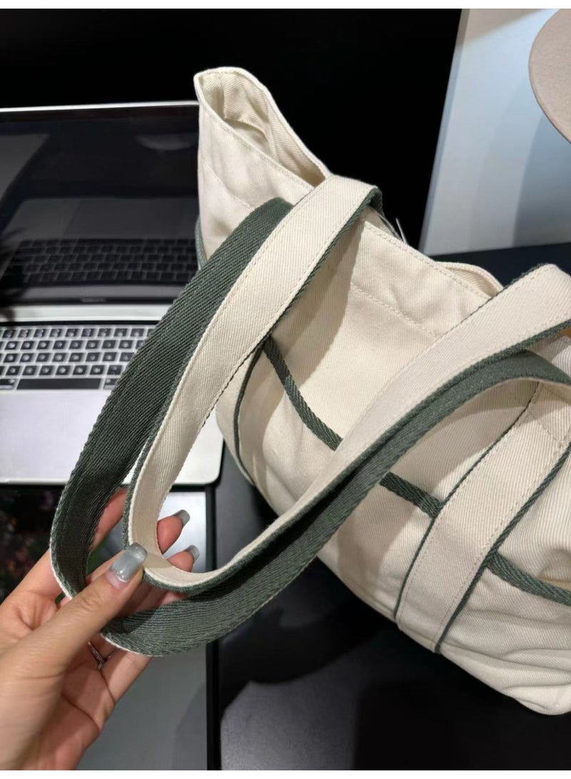 لولوليمون ​حقيبة توت 20 لتر بتصميم ثنائي اللون ومطرزة - حقيبة كتف قماشية عالية السعة للرجال والنساء​ - Image 3