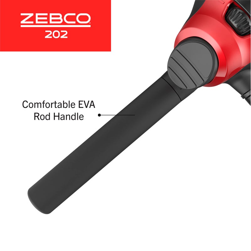 Zebco 202 Spincast Reel and Fishing Rod Combo, 5-Foot 6-Inch 2-Piece Fishing Pole, Size 30 Reel, Right-Hand Retrieve, Pre-Spooled with 10-Pound Cajun Line, Black/Red - Image 5