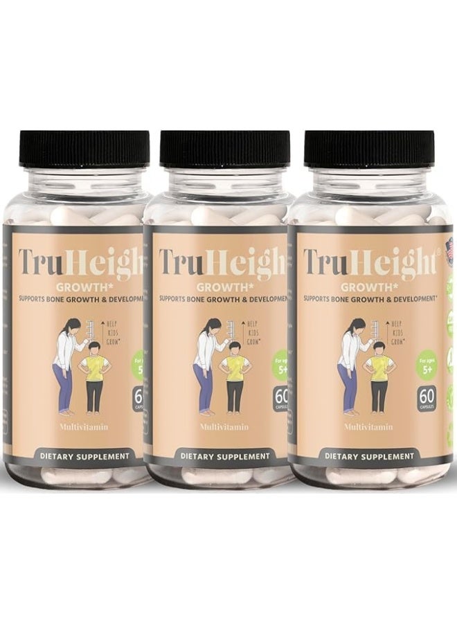 TruHeight Capsules - Height Growth Maximizer - Natural Height Growth for Kids, Teens, & Young Adults - Keto with Ashwaganda & Calcium - Peak Height Booster, Height Increase Pills, Ages 10+ (3 Pack) - Image 1